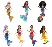 Mattel Disney Princess Toys La Sirenita Ariel & Sisters Juego de muecas pequeas Coleccin de 7 muecas sirenas inspiradas en la pelcula