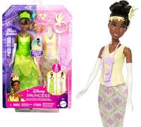 Mattel Disney Princess Toys, Tiana Fashion Doll con 2 Estilos, 9 Accesorios, 2 corpiños a presión y 2 Faldas, Historias 2 en 1 inspiradas en la película de Disney