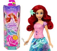 Mattel-Disney Princesses Ariel Spin & Reveal, Muñeca Con 11 Sorpresas, HTV88, 3+