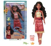 Mattel Disney Vaiana 2 Juguetes, Muñeca de moda Navegante Vaiana nadadora con 2 accesorios, corpiño con cambio de color y piernas móviles, inspirada en la película, JFF09