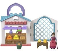 Mattel Disney Wish El Poder de los Deseos, Dahlia y su mercado Set de juego para muñecas mini con figura y accesorios, inspirado en la película, juguete +3 años (HRH74)