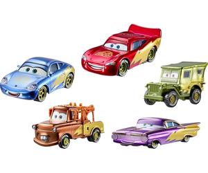 Mattel Disney y Pixar Cars Carrera 20º Aniversario Pack 5 | 5 personajes favoritos: Rayo McQueen, Mate, Sally, Ramone y Sargento, JMJ85