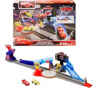 Mattel Disney y Pixar Cars Conjunto de Juego y Coches, Rayo Mcqueen burlón y Coche aplastado Conjunto de Juego de Pista de Carreras acrobáticas Copa Pistón, JHL42