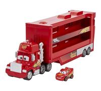 Mattel Disney y Pixar Cars Mack Mini Racers Hauler | Juguete grande para 18 coches miniatura e incluye 1 Rayo McQueen , jugar, guardar y exhibir, GNW34