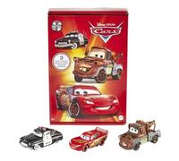 Mattel Disney y Pixar Cars, Radiator Springs Pack 3 | Set de 3 coches y camiones metálicos: Lightning McQueen, Mate y Sheriff, HBW14