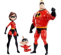 Mattel Disney y Pixar The Incredibles Storyteller Set con 3 figuras de acción, paquete de juguetes coleccionables súper familiares con Mr Incredible, Elastigirl y Jack-Jack