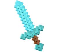 Mattel Minecraft - Juguete de Batalla de Espada de Diamante, Accesorio de tamaño Infantil para Juegos de rol y Disfraces, Inspirado en el Videojuego