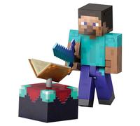 Mattel Figura de acción de Steve de la serie de Diamante de Minecraft, tres accesorios, diseño de coleccionista con un tamaño de 14 cm, HXM84
