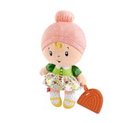 Fisher-Price Muñeca Rubia sonajero con mordedor arcoíris, Juguete bebé +6 Meses (Mattel HXK44)