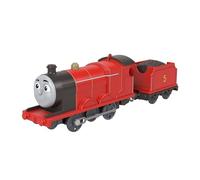 Mattel Fisher-Price Thomas y sus amigos Locomotora clásica de James con tren de juguete a pilas y carga, JGF95