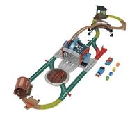 Mattel Fisher Price Thomas y Sus Amigos Reparto de barriles Carga y Lanza Conjunto de Trenes de Juguete con Locomotora motorizada clásica y vagón de Carga, 5,5m de Pista, JGY30