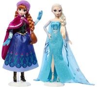 Mattel Frozen Anna & Elsa - Juego de 2 muñecas de moda coleccionistas de princesas Disney que celebran los 100 años de maravilla de Disney, inspiradas en la película