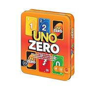 Mattel Games UNO Zero Juego de Cartas en Lata para Almacenamiento y Transporte, para niños, Adultos, Noches en Familia y Fiestas, Incluye baraja y Tarjeta de puntuación, de 2 a 8 Jugadores, JLK16