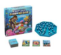 Mattel Games Deep Sea Diamond Dive, Juego de Mesa Familiar Corto para niños y Adultos con Reglas fáciles para 2-4 Jugadores, JMJ62