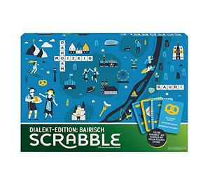Mattel Games GPW44 - Scrabble Dialekt Edition Bayern Juego de Palabras y Juego de Mesa Adecuado para 2 - 4 Jugadores, Juegos de Sociedad y Juegos de Palabras a Partir de 16 años