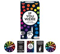 Mattel Games "If You Were," Juego de mesa para adultos con preguntas absurdas y votación a dedo con tarjetas en español y ruedas de puntuación, para 3-8 jugadores, JGG87