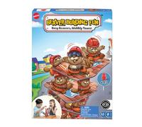 Mattel Games Juego de mesa familiar Castores Constructores, juego de habilidad para construir una torre con fichas y figuras de castores, juguete +6 años (HPW60)