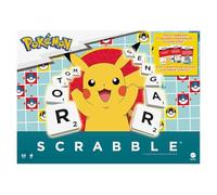 Mattel Games - Juego de mesa Scrabble Pokémon The Crossword con 50 desafíos de personajes Pokémon, tablero de juego de doble cara con dos modos de juego, versión italiana, más de 8 años, HXT30