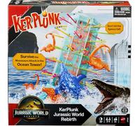 Mattel Games Kerplunk Jurassic World - Juego de renacimiento para niños y familia con figuras de torre oceánica y spinosaurus inspiradas en la película
