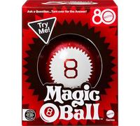 Mattel Games Magic 8 Ball Mattel Edición 80 Aniversario Juego novedoso para niños, juguete de adivinación para noches familiares, noches de juego, viajes, camping y fiestas.