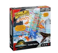 Mattel Games Monos locos Jurassic World El Renacer Juego para toda la familia con torre oceánica y figuras de espinosaurio inspiradas en la película, JFW44