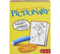 Mattel Games Pictionary Family Board Game per bambini adulti e serata di gioco per 2 squadre con segnalini cancellabili e timer di sabbia