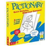 Mattel Games Pictionary - Juego de mesa familiar para niños, adultos y noche de juegos para 2 equipos con marcadores borrables, tableros y temporizador de arena, JDX96