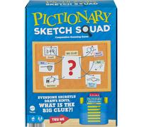 Mattel Games Pictionary Sketch Squad Juego de fiesta cooperativo con estuche de pistas para la noche de juegos de 2 a 6 jugadores