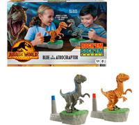 Mattel Games Rock 'Em Sock 'Em Raptors Jurassic World Domination Juego para niños Lucha contra Raptors con Blue
