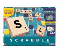 Mattel Games Scrabble Juego de Mesa con fichas de Madera, francés | Dos modos de juego, Scrabble clásico y colaborativo, 56 cartas, 8+, 2-4 jugadores, JGR63