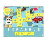 Mattel Games Scrabble Junior - German | Diversión clásica de Scrabble con 2 niveles de juego, tablero de juego de doble cara y 84 letras, 2-4 jugadores, Y9670
