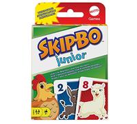 Mattel Games Skip-Bo Junior juego de cartas, +5 años, 2-4 jugadores | Diversión clásica de secuencias numéricas con 2 niveles y 112 cartas; accesible para daltónicos, HHB37