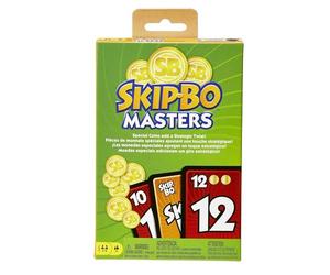 Mattel Games, Skip-Bo Masters Juego de cartas para familias, para viajes y noches de juegos, de 2 a 6 jugadores, HJR21