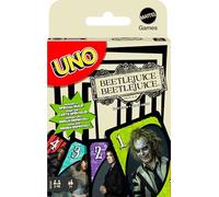 Mattel Games UNO Beetlejuice Beetlejuice - Juego de cartas para niños, adultos y familia con baraja y regla especial inspirada en la película