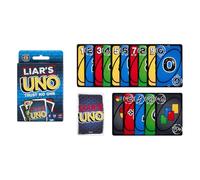 Mattel Games UNO del mentiroso Juego de Cartas para Adultos, niños, familias, Fiestas y Noches en Familia, supera a los demás Jugadores con mentiras y Trucos, JLH43