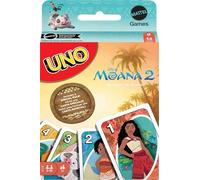 Mattel Games UNO Disney Moana 2 - Juego de cartas para niños, adultos y familia con baraja y regla especial inspirada en la película
