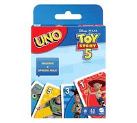 Mattel Games UNO Disney Pixar Toy Story 5 Juego de Cartas con baraja Inspirada en la película para Noches en Familia, Fiestas, Viajes y acampadas, JLN03