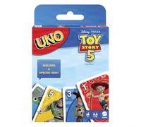 Mattel Games UNO Disney Pixar Toy Story 5 Juego de Cartas con baraja Inspirada en la película para Noches en Familia, Fiestas, Viajes y acampadas, JLN03