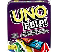 Mattel Games UNO Flip! Juego de Cartas en Lata, 7+, 2-10 Jugadores | Con cartas de doble cara para dar la vuelta a la baraja y cambiar el juego en la noche de juegos en familia, GDG37