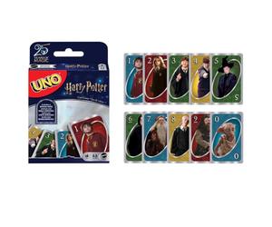 Mattel Games UNO Harry Potter, juego de cartas (FNC42) | Baraja inspirada en la película con personajes favoritos y una regla especial del "Sombrero Seleccionador", FNC42