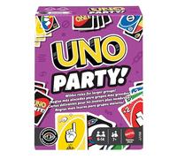 Mattel Games UNO Party, juego de cartas con baraja y reglas especiales para grupos grandes, niños, adultos y noches en familia, de 6 a 14 jugadores, a partir de 7 años, JJV58