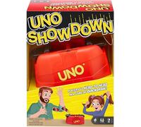 Mattel Games, UNO Showdown, Juego de Cartas (Mattel GKC04), Multicolor | Juego de cartas rápido con 112 cartas y lanzador electrónico, diversión para niños, adolescentes y adultos, GKC04