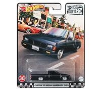 Mattel GRM09 Hot Wheels Premium Real Riders Boulevard Custom `93 Nissan Hardbody (D21) No. 38, coche de carreras, modelo de vehículo para niños y coleccionistas