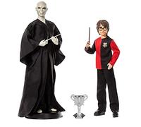 Mattel Harry Potter Harry Potter vs Voldemort Pack de 2 muñecos con varitas y cáliz de fuego, regalo para niñas y niños +6 años