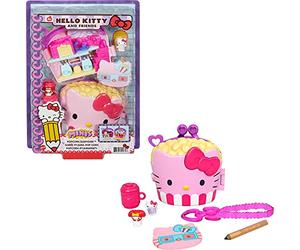 Mattel Hello Kitty Hello Kitty Cofre con forma de cubo de palomitas con muñecos y accesorios de juguete