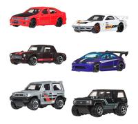 Hot Wheels Conjunto de 6 vehículos japoneses, Coches de Juguete metálicos a Escala 1:64 con diseño de Primera categoría (los Estilos Pueden Variar), JLB23
