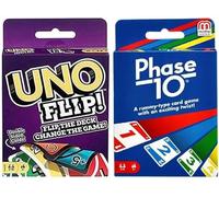 Mattel Juego de cartas Flip and Phase 10, paquete combinado de 2