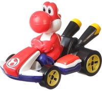Mattel- Juguetes, Multicolor (GBG25) Red Yoshi Standard Kart Mariokart Character Car Diecast 1:64 Scale