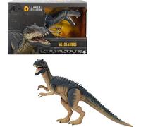 Mattel Jurassic World Colección Hammond Alosaurio Figura de acción de dinosaurio, diseño de película de primera categoría con ojos de cristal y cola con cable, 19 puntos de articulación, JCG13