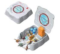 Mattel Jurassic World Conjunto de Laboratorio sensorial Distortus Rex con 8 Minifiguras, Arcilla para modelar y Funciones antiestrés en Estuche Plegable, JKG89